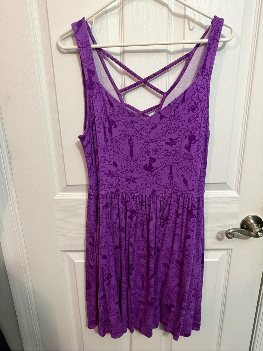 Disney Rapunzel/Tangled Purple Sleeveless Crisscross Back Dress